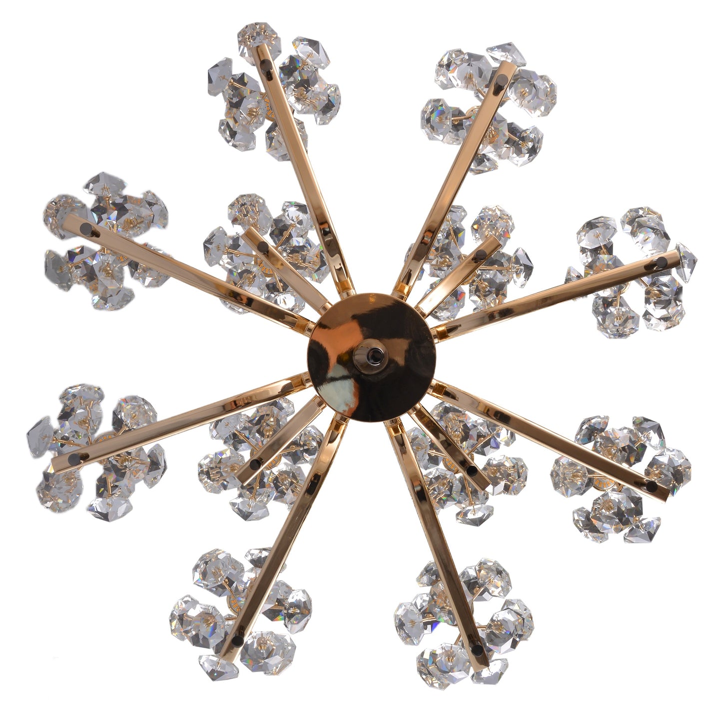 Modern Crystal Branch Chandelier in Gold Finish