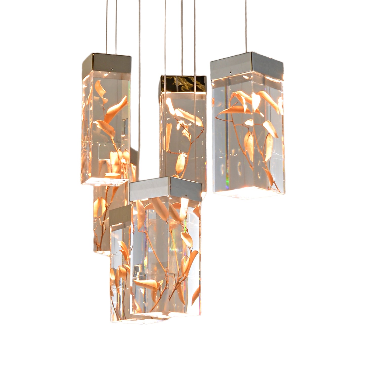 Parallel Square Multi-Light Chandelier