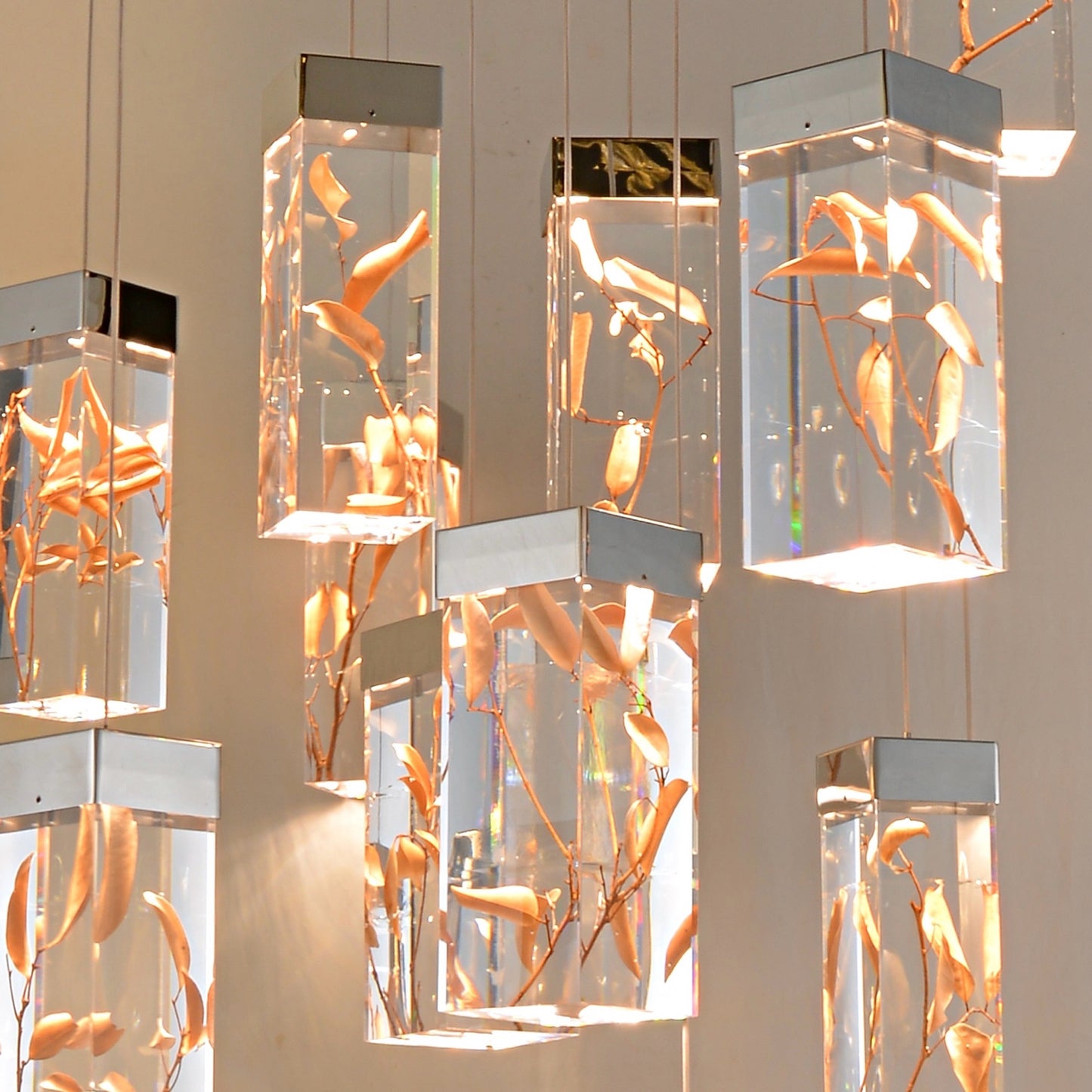 Parallel Square Multi-Light Chandelier