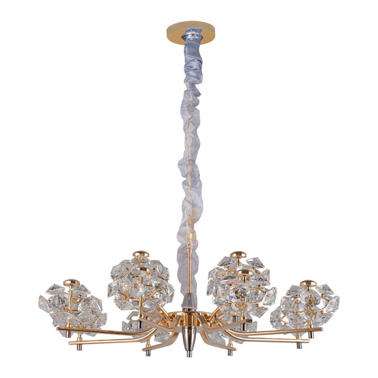 Modern Crystal Branch Chandelier in Gold Finish