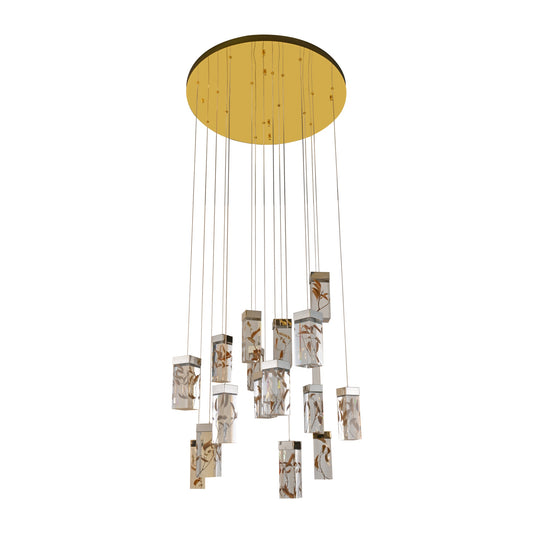 Parallel Square Multi-Light Chandelier